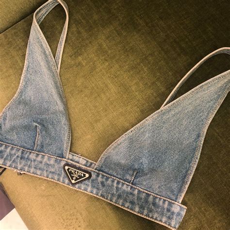 denim prada|prada denim bralette.